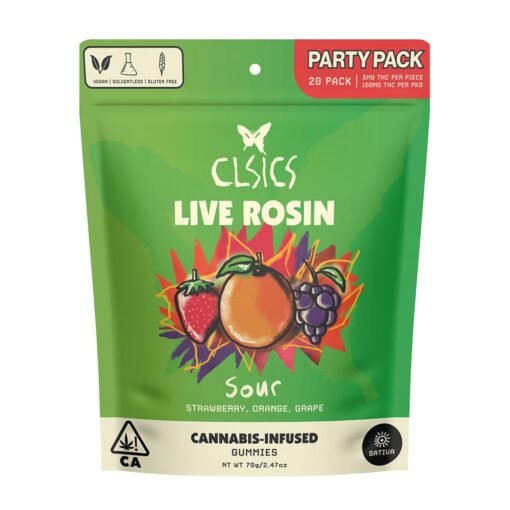 live rosin gummies - sour tropicana ( 25mg THCA/pc)
